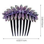 PALAY® Purple Leaf Hair Clips for Women Flower Hair Comb Pins Slide Hair Clips for Girls Crystal Barrettes Bridal Charm Hair Accessories(Purple)