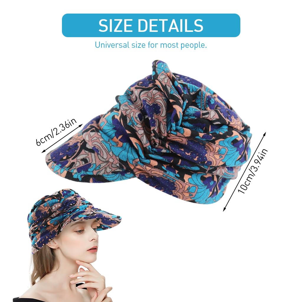 PALAY® Winter Hat Fashion Floral Beanies with Brim Winter Warm Hat Fashion Winter Warm Cap for Ladies