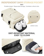 PALAY® Travel Backpack with Seperate Shoe Storage 14'' Laptop Backpack Full Open Zipper Bakcpack with Multi Compartments Fashion Outdoor Travel Waterproof Backpack