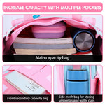 PALAY Girls School Bag for Daily Use with 31x10x30cm Main Compartment and Detachable Shoulder Belt | Pink Unicorn Handbag for Ages 6–12