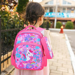 PALAY School Backpack for Girls featuring 30x16x42cm Ergonomic Design and Waterproof Nylon | Pink Unicorn Print with Pencil Pouch