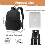PALAY Backpack Bag for Travel and College with 15.6 Inch Laptop Compartment | Quilted Black Design for Men and Women