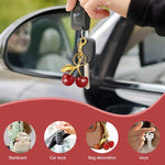 PALAY Bag Charms Red Cherry Keychain with Gift Box featuring Glittering Pendant for Women