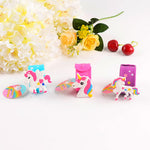 PALAY® 3pcs Unicorn Slap Bracelets Silicone Animal Snap Wristbands Birthday Party For Girls Gifts Favors