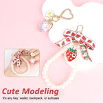 PALAY Strawberry Keychain for Girls featuring Heart Shape Carabiner and Acrylic Beads | 2Pcs Bag Charm Gift