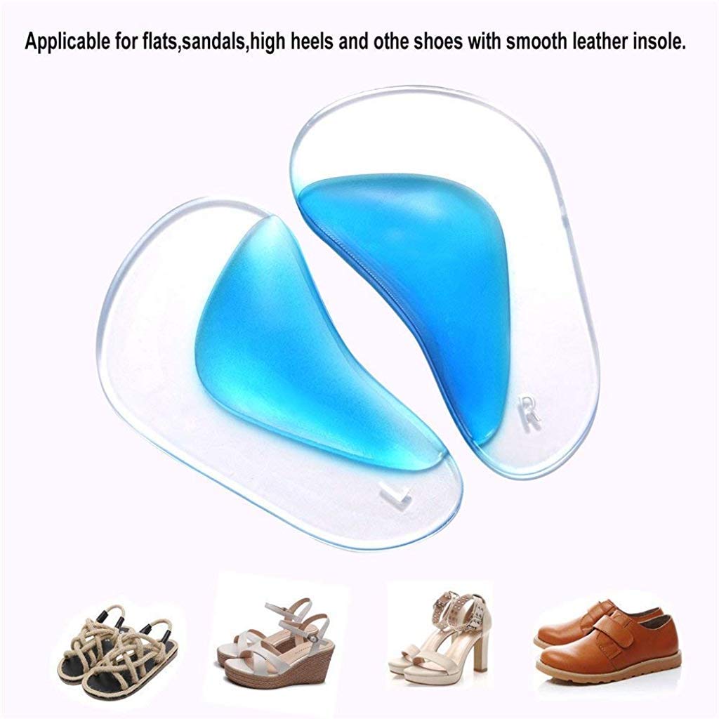 PALAY® 2 Pairs Arch Support Insoles Fits for Flat Feet Plantar Fasciitis Orthotic Pads Women Men Gel High Cushion Insert One Size Fits All 3PCS