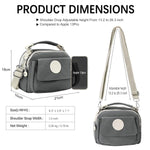 PALAY Hand Bag for Women with 21x10x18cm Size and Three Zippered Compartments | Grey Nylon Shoulder and Sling Style