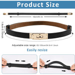 PALAY Waist Belt for Women Dresses with Metal Snap Button and PU Leather Black Design 65–105 cm