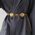PALAY Waist Belt for Women Dresses featuring Adjustable Concho Design and Golden Metal | Boho Vintage Style for Saree Skirts and Jeans