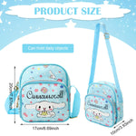 PALAY® Cinnamoroll Crossbody Bag for Girls Kawaii Cinnamoroll Shoulder Bag Small PU Sling Bag with Removable Shoulder Strap Crossbody Bag Christmas Gift for Girls Birdthday Gift, 18x10x20cm