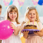PALAY Crown for Girls for Birthday and Parties with Hair Comb featuring 2.1×1.5 in Silver Rhinestone Alloy Design | Gift for Kids and Women