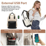 PALAY Laptop Backpack for Travel and School with USB Charging Port and Oxford Cloth | 15.6 Inch Women’s Fashion Contrast Design