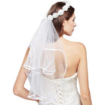 PALAY Bridal Veil for Wedding featuring 60cm Soft Tulle Layer with Boho Floral Headband | Ivory Bride Accessory