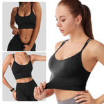 PALAY Sports Bra for Women featuring Cross Back Straps with Padded Nylon Cups | Yoga Workout Top XL