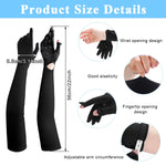 PALAY® UV Protection Arm Sleeves Nylon Ice Silk Arm Sleeves with One Piece Gloves, Open Finger Tip & Anti-slip Palm Design Outdoor Cool Arm Sleeve for Driving, Cycling, Gardening - Black