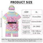 PALAY® Unicorn Swimming Costume For Kids Girls 6-8 Years Old, Multicolored Swim Suit for Kids Girls, One-Piece Cartoon Swimsuit for Girls with Swim Cap, Beachwear Kids Swimming Bathing Suit
