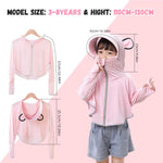 PALAY Sunscreen Jacket for Girls with UPF 50+ Protection and Wide Brim Hat | Quick‑Dry Polyester Hoodie for Outdoor Summer Activities