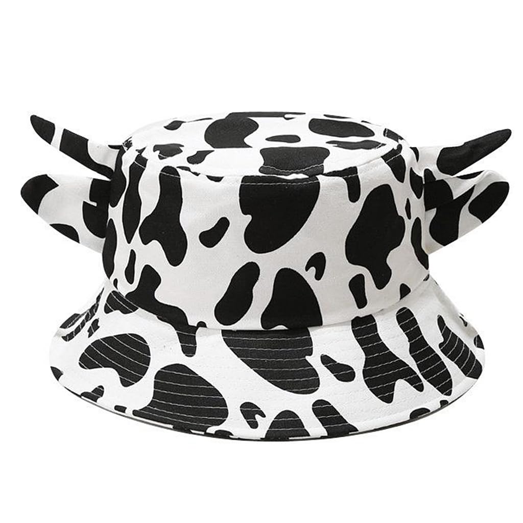 PALAY® Women Sun Hat Bucket Hat Cute Cow Print Beach Hat Summer Hat for Women Adjustable Sun Hat for Women Girls Hat