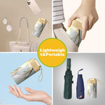 PALAY Women Sun Umbrella UPF 50+ for Travel with 6 Strong Ribs and Black Liner | Floral Foldable Design