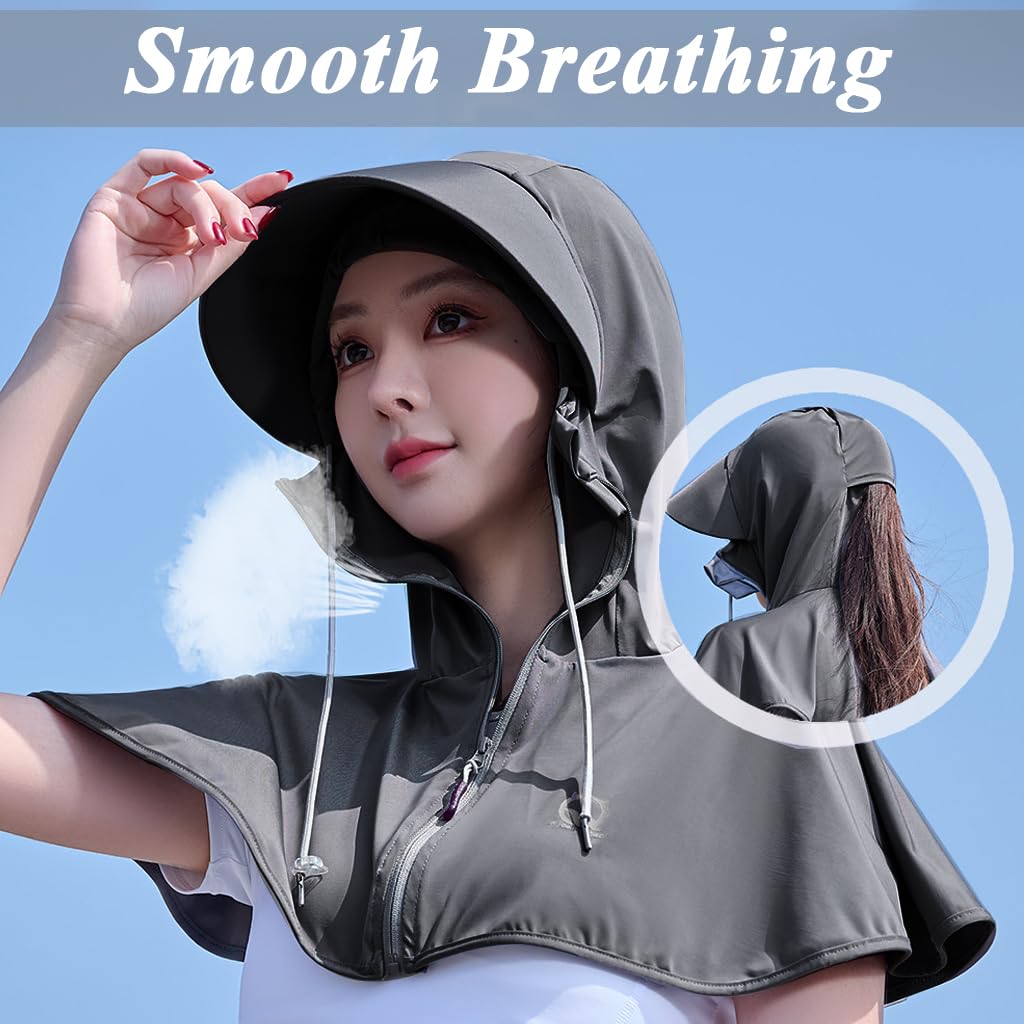 PALAY Hat for Women with UPF 50 Sun Protection featuring Zip Up Face Cover and Wide Brim | Breathable Adjustable Cap for Outdoor Travel