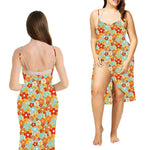 PALAY Women Beach Dress Cover Up for Summer with Quick Dry Polyester and Backless Floral Style