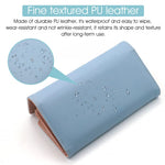 PALAY Wallet for Girls featuring Snap Button Trifold Design with 10 Card Slots | Blue PU Leather 7.5 x 3.9 x 1.2 in