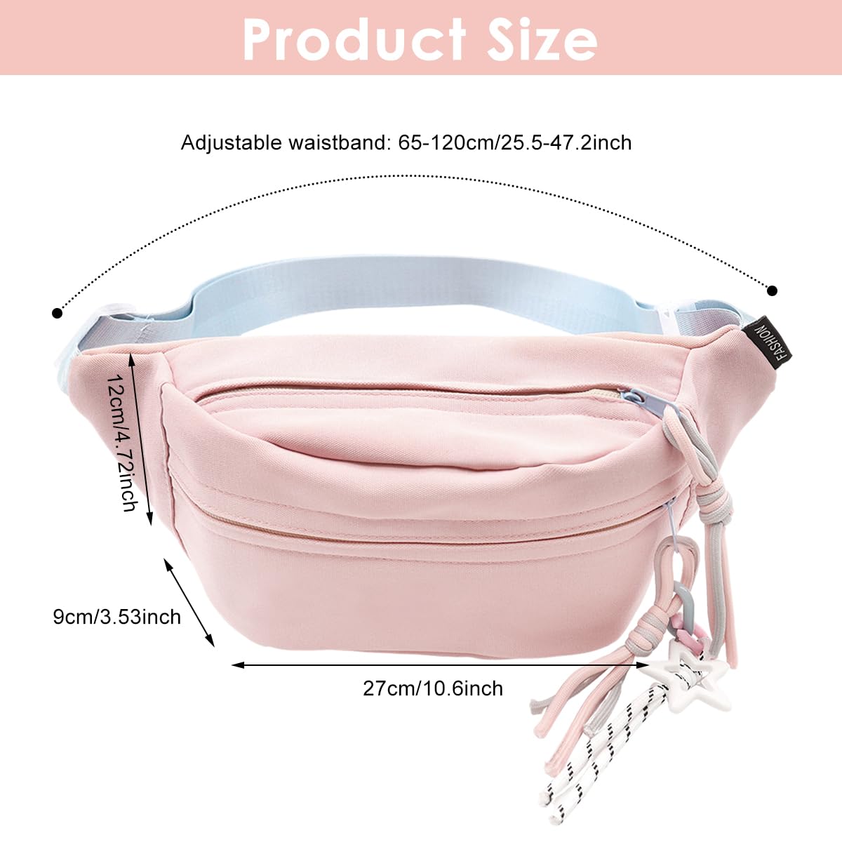 PALAY Waist Bag for Travel with Double Layer Storage featuring Waterproof Nylon Pink Design