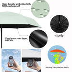 PALAY Sun Umbrella for Travel with UPF 50+ Protection and Fiberglass Ribs | 3PCS Purple Set