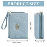 PALAY Small Wallet for Women with 9 Card Slots and Snap Button Closure in Blue | Fashion PU Leather Clutch for Daily Use