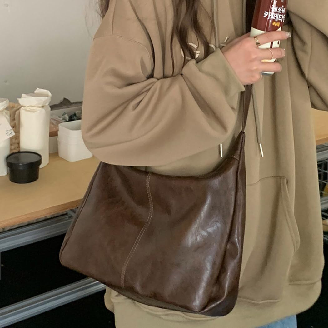 PALAY Crossbody Bag for Women featuring 32x10x23cm size with zip closure and adjustable strap | Brown vegan leather shoulder purse