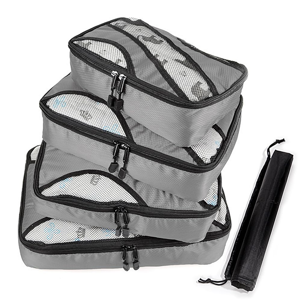 PALAY Travel Organizer Bag Set for Luggage with 4 Sizes Dual Zipper Mesh Pouch Bags