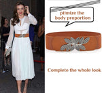 PALAY Elastic Waist Belt for Women with Interlocking Buckle | Brown Belt for Dress and Jumpsuit