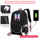 SANNIDHI® Kpop Bangtan Boys Casual Backpack Daypack Laptop Bag School Bag Bookbag Shoulder Bag with USB Charging Port