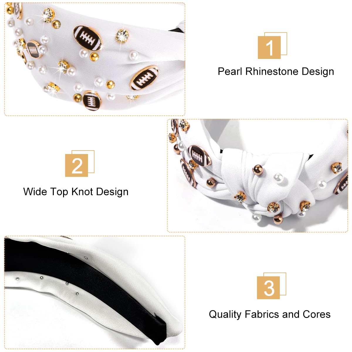 PALAY Glitter Hair Band for Women featuring 16×14cm Wide Design with Gold Rhinestones | Ideal for Weddings and Parties