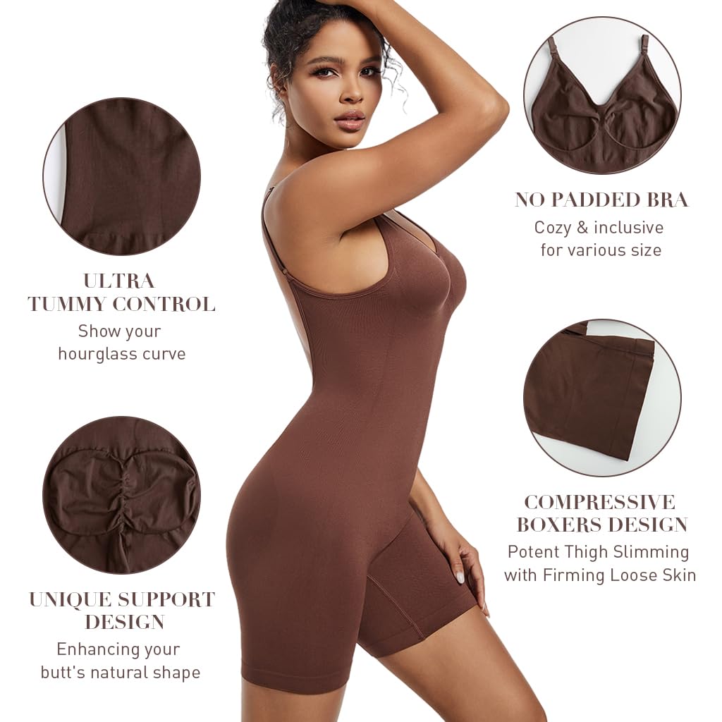 PALAY Backless Shapewear Bodysuit for Women with Tummy Control and Seamless Nylon Fabric