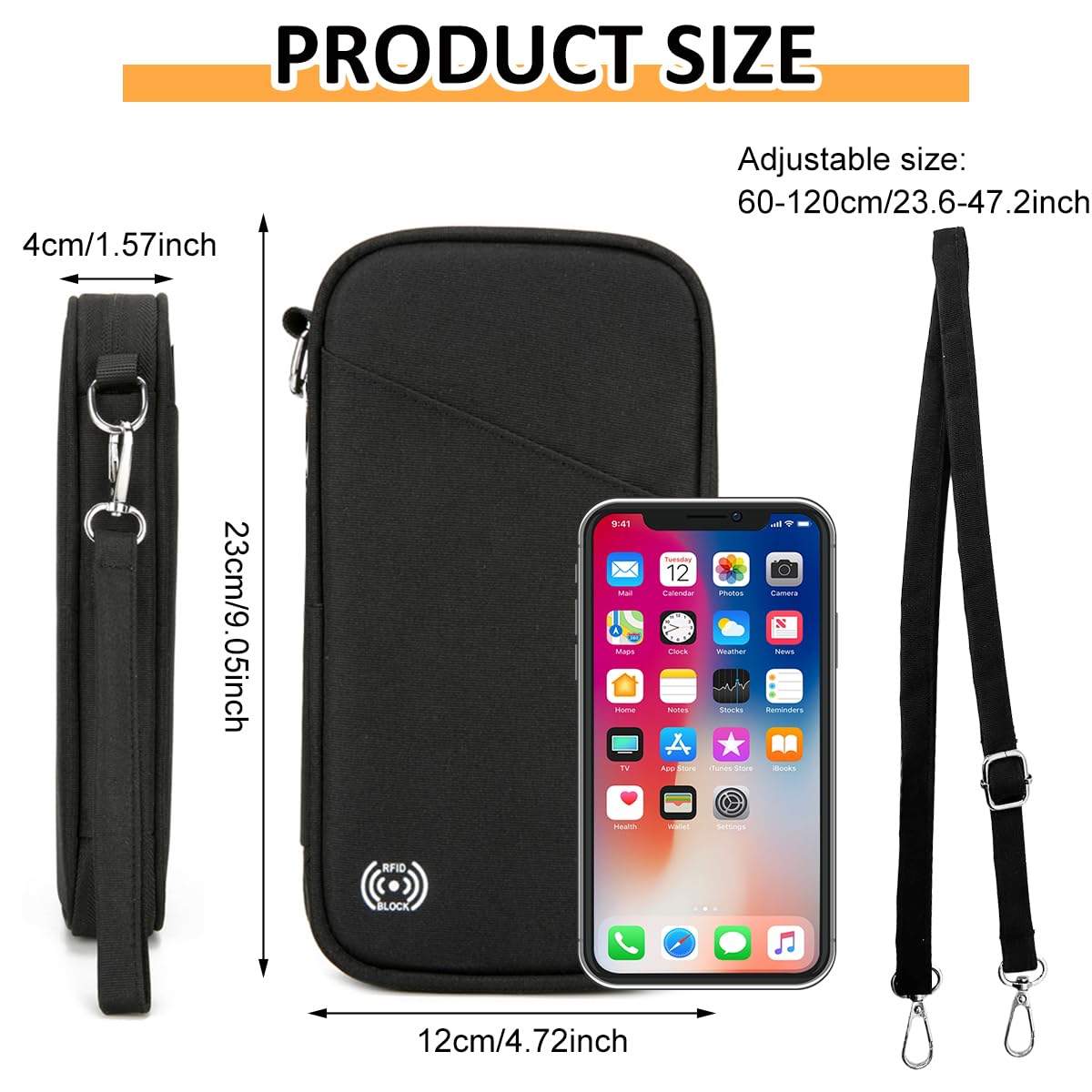 PALAY Travel Passport Holder for Organized Trips with RFID Blocking and 13x24cm Oxford Cloth Design