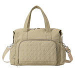 PALAY® Travel Bag for Woman Khaki Quilting Nylon Crossbody Gym Bag with Detachable Strap Large Capacity Multi-Pockets Duffle Bags for Travelling