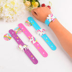 PALAY Unicorn Slap Bracelet for Kids with Star Pattern and 8.5 in Silicone Band | 3 Pcs Gift Set