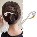 PALAY Hair Clips for Women featuring Alloy Pearl Banana Clip for French Twist Hairstyles | Elegant Metal Claw Accessory for Daily and Party Wear