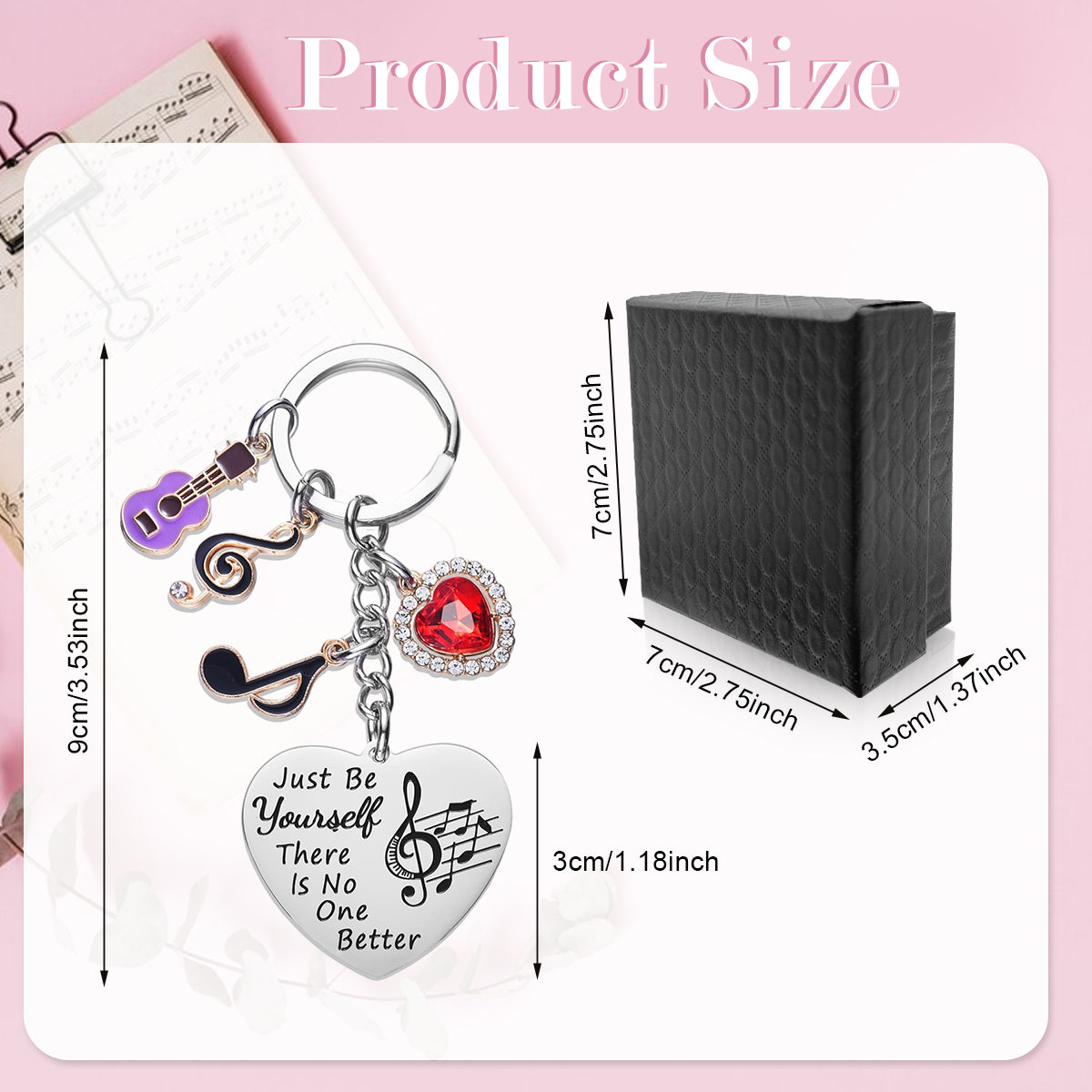PALAY® Taylor Swift Music Lover Keychain Gifts, Inspirational Keyring Heart Charm Music Note Charm Keyring Gift for Fans Teen Girls Daughter Women Cute Keychains