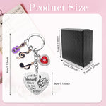 PALAY® Taylor Swift Music Lover Keychain Gifts, Inspirational Keyring Heart Charm Music Note Charm Keyring Gift for Fans Teen Girls Daughter Women Cute Keychains