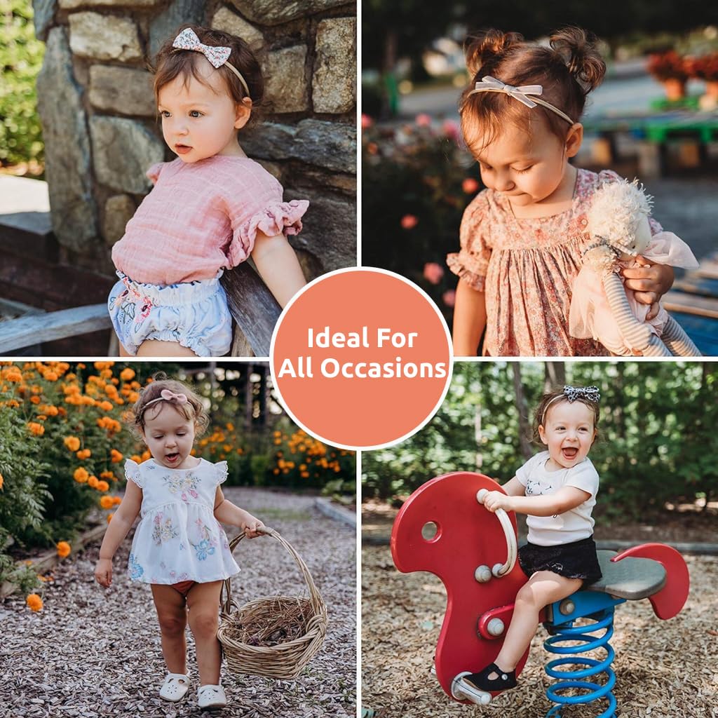 PALAY Bow Hair Bands for Baby Girls and Boys featuring Soft Stretchy Nylon | 20PCS Set