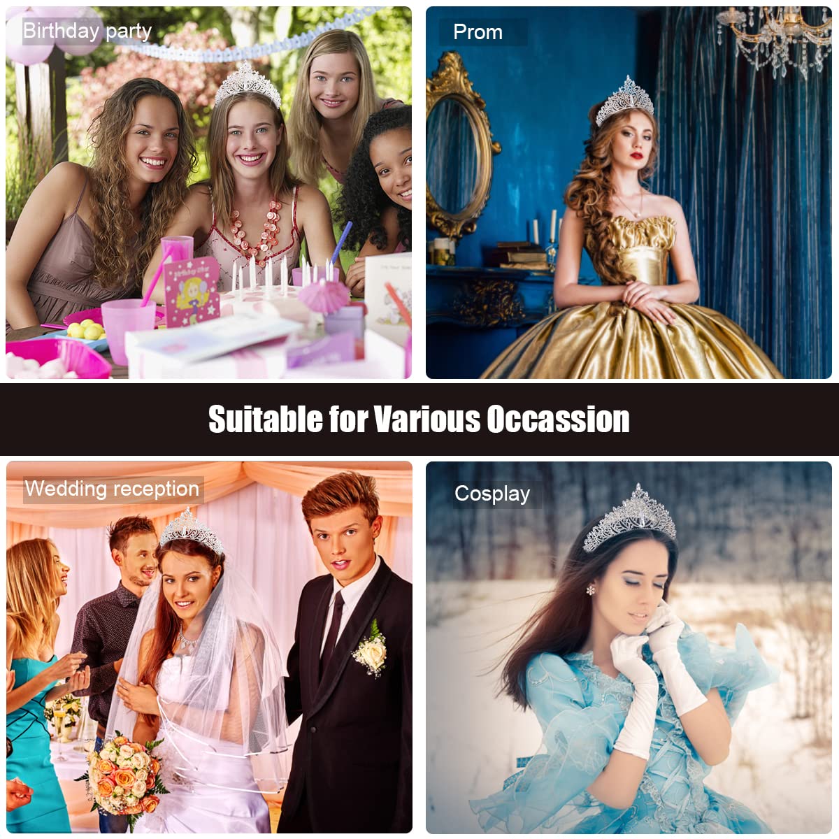 PALAY Tiara for Women featuring 6 in Diameter and 2.7 in Height with 3A Rhinestones | Ideal for Wedding Bridal Party and Maternity Photoshoot