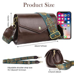PALAY Shoulder Bag for Women featuring 5 Compartments and Snap Closure 19x13x12cm | Vintage Brown PU Crossbody