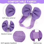 PALAY Girl Headbands for Babies with Stretchy Chiffon Bows 14Pcs Multicolor | Infant Hair Wraps