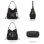 PALAY Handbag for Daily and Travel Use with 32×12×28 cm Compartments | Faux Leather Black