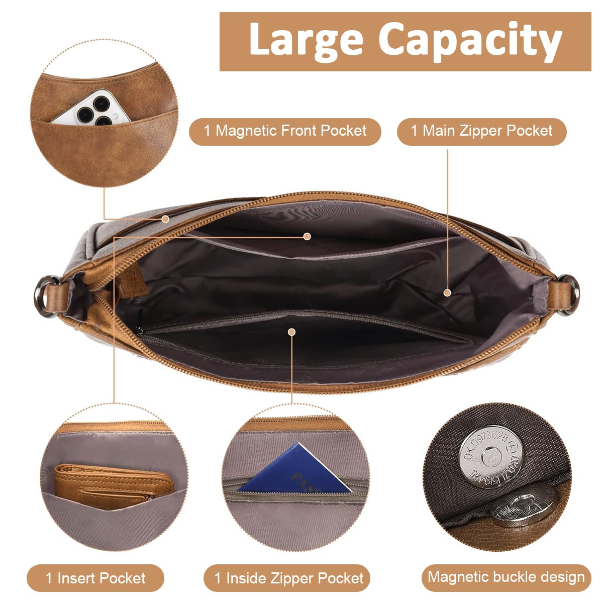 PALAY Women Satchel Bag for Daily Use with Woven Embossed Strap and 10x7.8 in Capacity