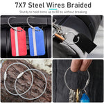 PALAY Keyring Set for Keys and Luggage Organization with Secure Locking Mechanism | 20pcs 15cm Stainless Steel Loops