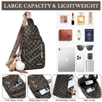 PALAY Chest Bag for Women with Multi Compartments and Zip Closures featuring Vintage PU Style
