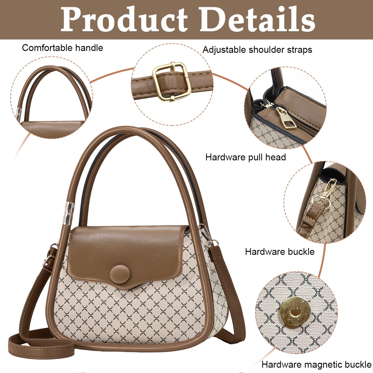 PALAY Crossbody Bag for Women with Adjustable Shoulder Belt 21x10x13cm PU Leather | Fashion Sling Handbag